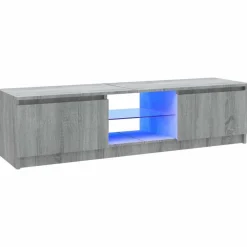 vidaXL tv-bord med LED-lys 120x30x36 cm grå sonoma-eg