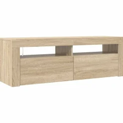 vidaXL tv-bord med LED-lys 120x35x40 cm sonoma-eg