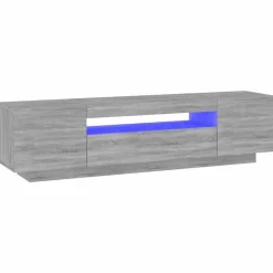 vidaXL tv-bord med LED-lys 160x35x40 cm grå sonoma-eg