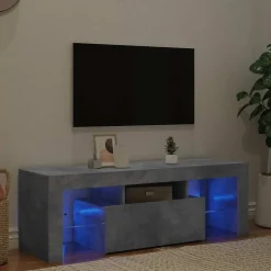 vidaXL tv-bord med LED-lys 120x35x40 cm betongrå