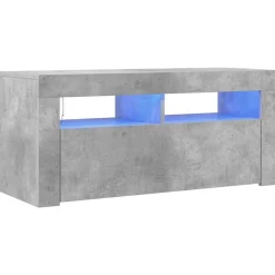 vidaXL tv-bord med LED-lys 90x35x40 cm betongrå