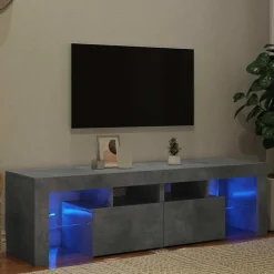 vidaXL tv-bord med LED-lys 140x36,5x40 cm betongrå