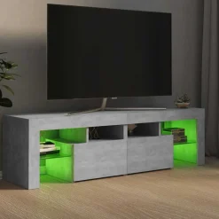 vidaXL tv-bord med LED-lys 140x36,5x40 cm betongrå