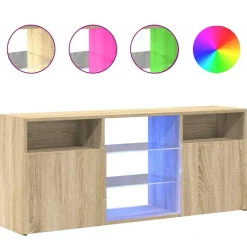 vidaXL tv-bord med LED-lys 120x30x50 cm sonoma-eg
