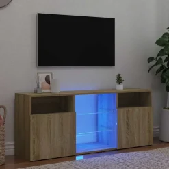 vidaXL tv-bord med LED-lys 120x30x50 cm sonoma-eg