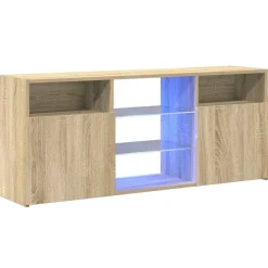 vidaXL tv-bord med LED-lys 120x30x50 cm sonoma-eg