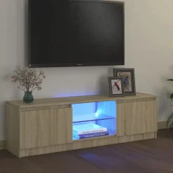 vidaXL tv-bord med LED-lys 120x30x36 cm sonoma-eg