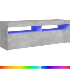 vidaXL tv-bord med LED-lys 120x35x40 cm betongrå