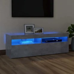 vidaXL tv-bord med LED-lys 120x35x40 cm betongrå