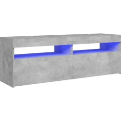 vidaXL tv-bord med LED-lys 120x35x40 cm betongrå