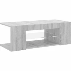 vidaXL tv-bord med LED-lys 90x39x30 cm grå sonoma-eg