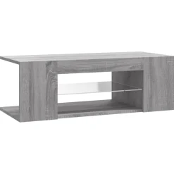 vidaXL tv-bord med LED-lys 90x39x30 cm grå sonoma-eg