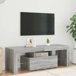 vidaXL tv-bord med LED-lys 120x35x40 cm grå sonoma-eg