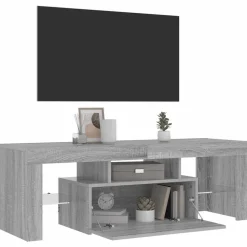 vidaXL tv-bord med LED-lys 120x35x40 cm grå sonoma-eg