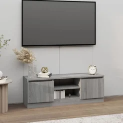 vidaXL tv-bord med låge 102x30x36 cm grå sonoma-eg