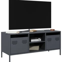vidaXL tv-bord 101,5x39x43,5 cm koldvalset stål antracitgrå