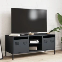 vidaXL tv-bord 101,5x39x43,5 cm koldvalset stål antracitgrå