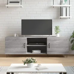 vidaXL tv-bord 150x30x50 cm konstrueret træ grå sonoma-eg
