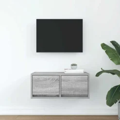 vidaXL tv-bord 60x31x25,5 cm konstrueret træ grå sonoma-eg