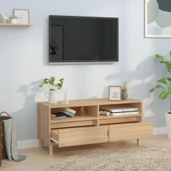 vidaXL tv-bord 100x34,5x44,5 cm konstrueret træ sonoma-eg
