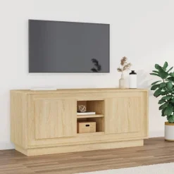 vidaXL tv-bord 102x35x45 cm konstrueret træ sonoma-eg