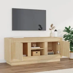 vidaXL tv-bord 102x35x45 cm konstrueret træ sonoma-eg