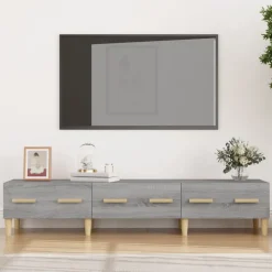 vidaXL tv-bord 150x34,5x30 cm konstrueret træ grå sonoma-eg
