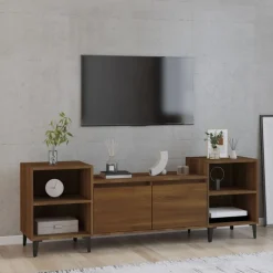 vidaXL tv-bord 160x35x55 cm konstrueret træ brun egetræsfarve