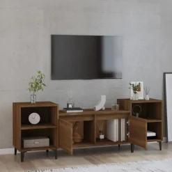 vidaXL tv-bord 160x35x55 cm konstrueret træ brun egetræsfarve