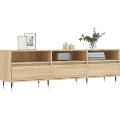 vidaXL tv-bord 150x30x44,5 cm konstrueret træ sonoma-eg
