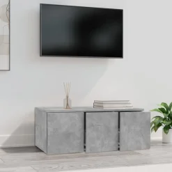 vidaXL tv-bord 80x34x30 cm konstrueret træ betongrå