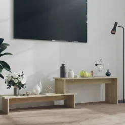 vidaXL tv-bord 180x30x43 cm konstrueret træ sonoma-eg