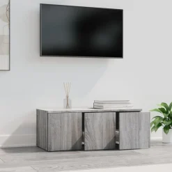 vidaXL tv-bord 80x34x30 cm konstrueret træ grå sonoma-eg