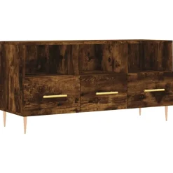 vidaXL tv-bord 102x36x50 cm konstrueret træ røget egetræsfarve