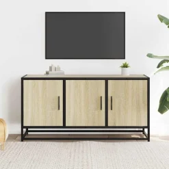 vidaXL tv-bord 100x35x50 cm konstrueret træ og metal sonoma-eg