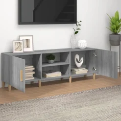 vidaXL tv-bord 150x30x50 cm konstrueret træ grå sonoma-eg