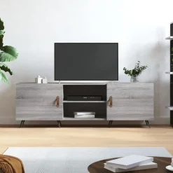 vidaXL tv-bord 150x30x50 cm konstrueret træ grå sonoma-eg
