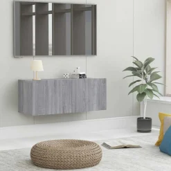 vidaXL tv-bord 80x30x30 cm konstrueret træ grå sonoma-eg