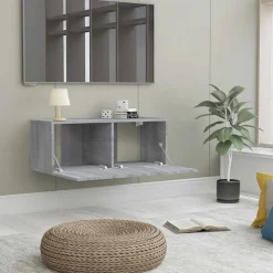 vidaXL tv-bord 80x30x30 cm konstrueret træ grå sonoma-eg