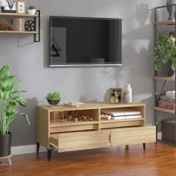 vidaXL tv-bord 100x34,5x44,5 cm konstrueret træ sonoma-eg