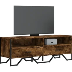 vidaXL tv-bord 122x34x41 cm konstrueret træ røget egetræsfarve