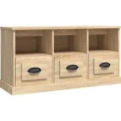 vidaXL tv-bord 100x35x50 cm konstrueret træ sonoma-eg