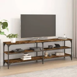 vidaXL tv-bord 160x30x50 cm konstrueret træ røget egetræsfarve