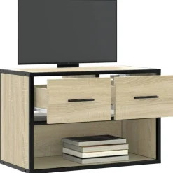vidaXL tv-bord 60x31x39,5 cm konstrueret træ og metal sonoma-eg