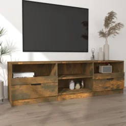 vidaXL tv-bord 150x33,5x45 cm konstrueret træ røget egetræsfarve