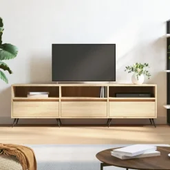 vidaXL tv-bord 150x30x44,5 cm konstrueret træ sonoma-eg