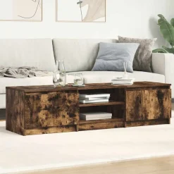 vidaXL tv-bord 140x40x35,5 cm konstrueret træ røget egetræsfinish
