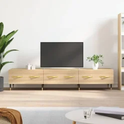 vidaXL tv-bord 150x36x30 cm konstrueret træ sonoma-eg