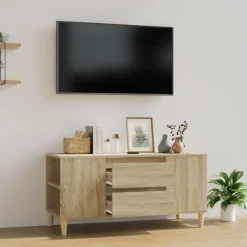 vidaXL tv-bord 102x44,5x50 cm konstrueret træ sonoma-eg