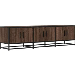 vidaXL tv-bord 150x35x41 cm konstrueret træ og metal brun egetræsfarve